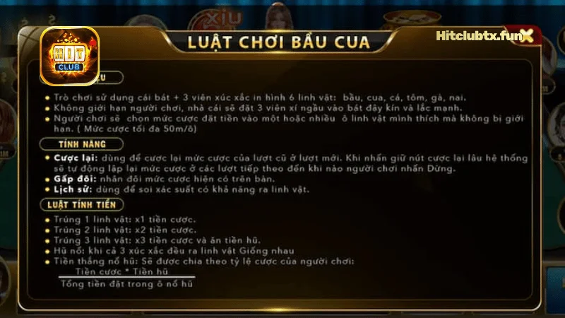 Hướng Dẫn Tham Gia Chơi Bầu Cua tại Hit Club