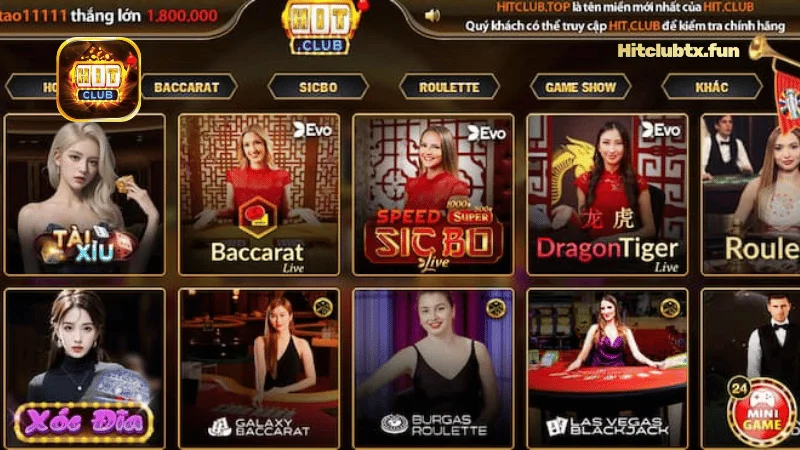 Hướng dẫn tham gia Live Casino tại Hit Club