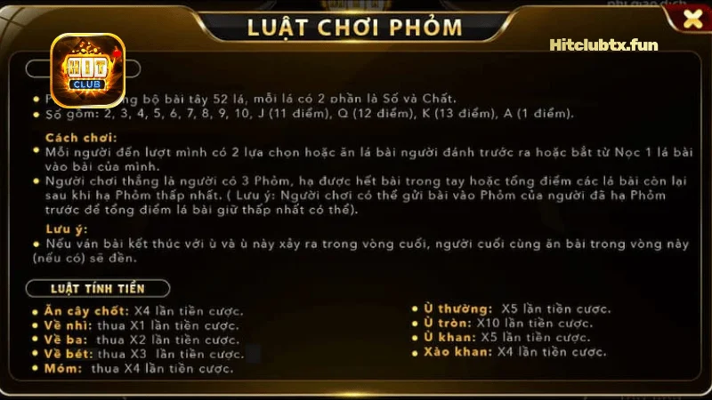 Chiến Thuật Chơi Phỏm Hit Club Dễ Thắng